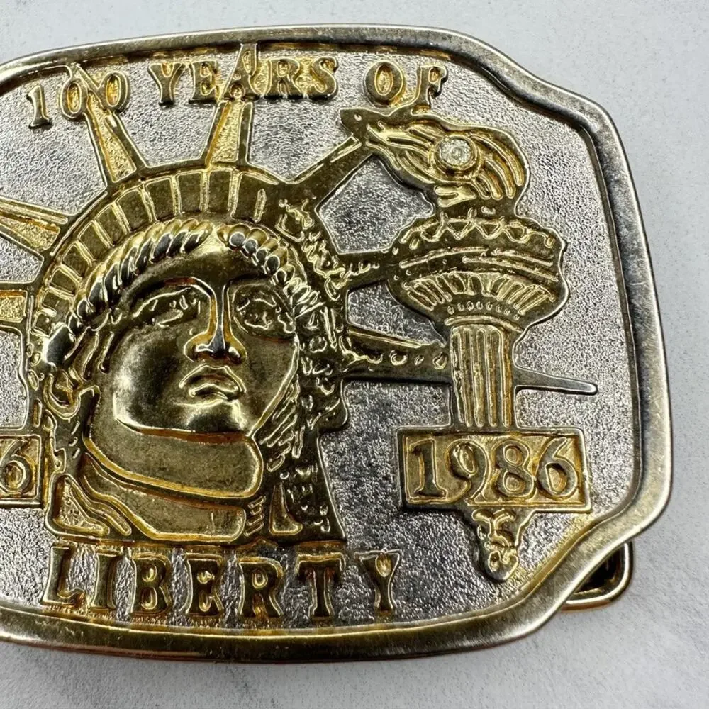 Vintage 100 Years of Liberty 1886 1986 Belt Buckle